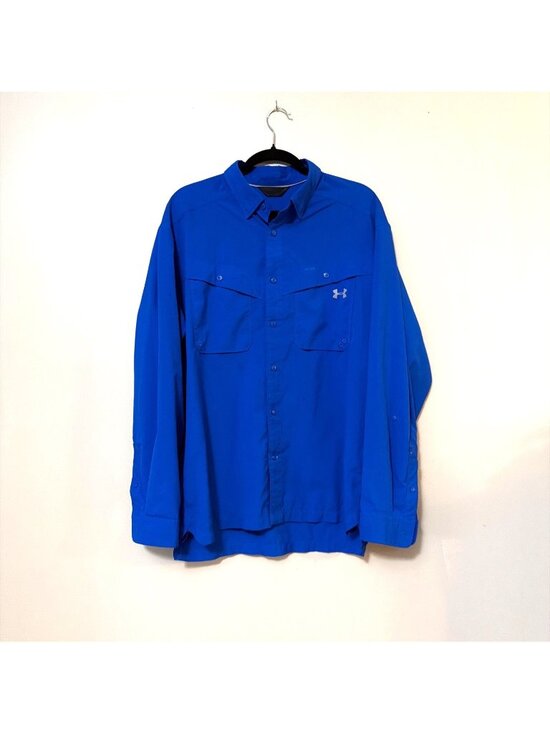 Under Armour Other - Under Armour Mens Long Sleeve Button-Up Shirt Royal Blue Size XL